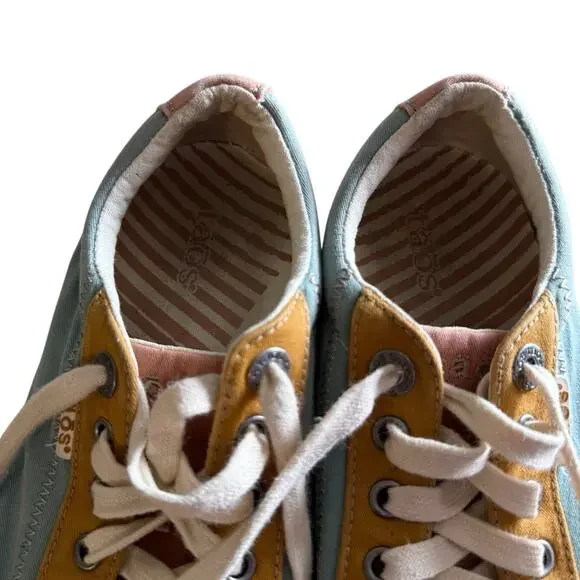 Taos Shoes Womens Star Canvas Lace Up Casual Comfort Sneakers Pink Multi 7.5145 - Picture 3 of 9